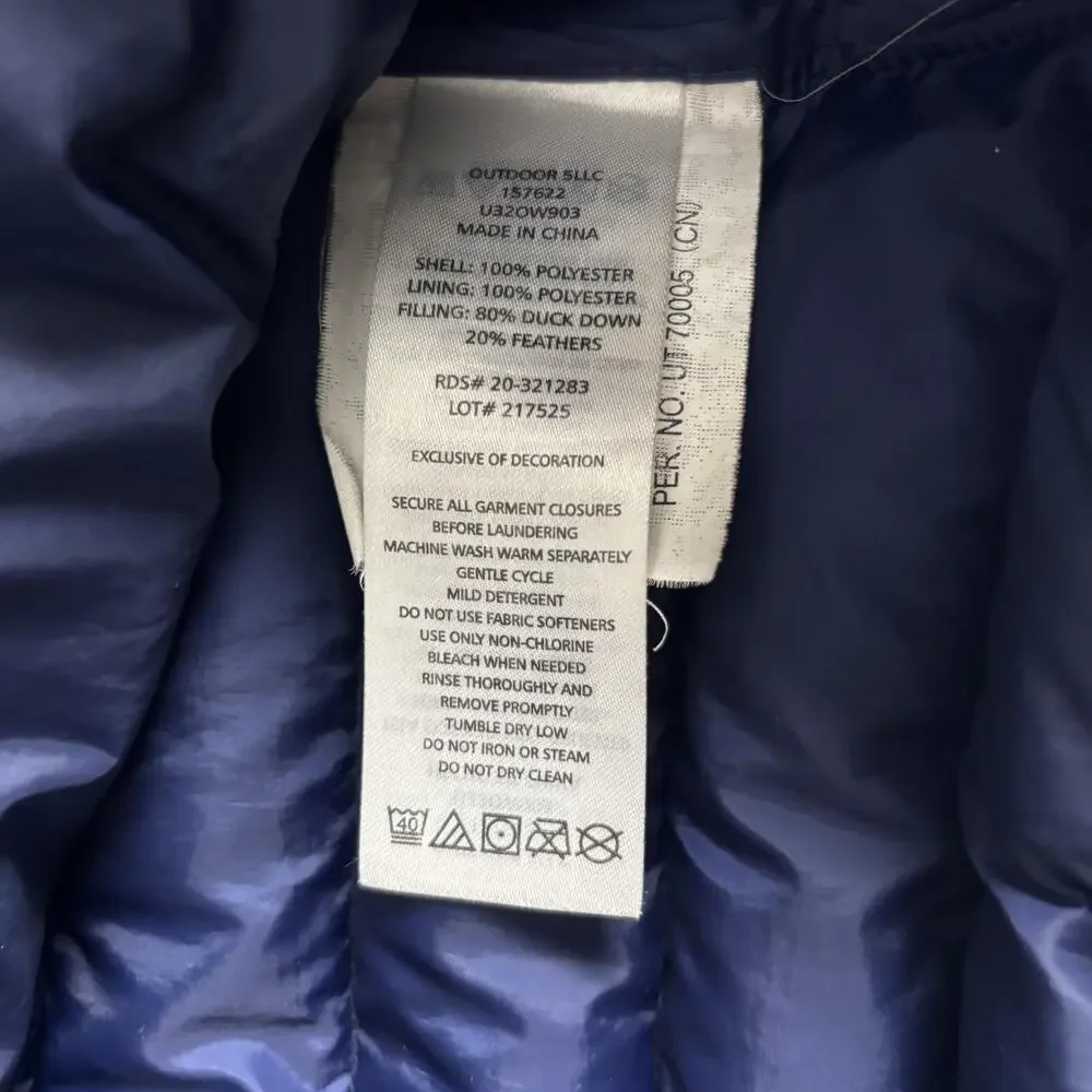 Eddie Bauer Jacket Kids Medium 10/12 Blue Down Puffer Full Zip Lightweight Youth